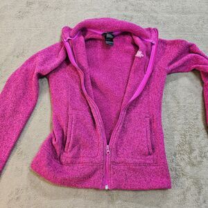 The North Face Pink Fleece Jacket Women’s Small Full Zip Mock Neck Cozy Outdoor